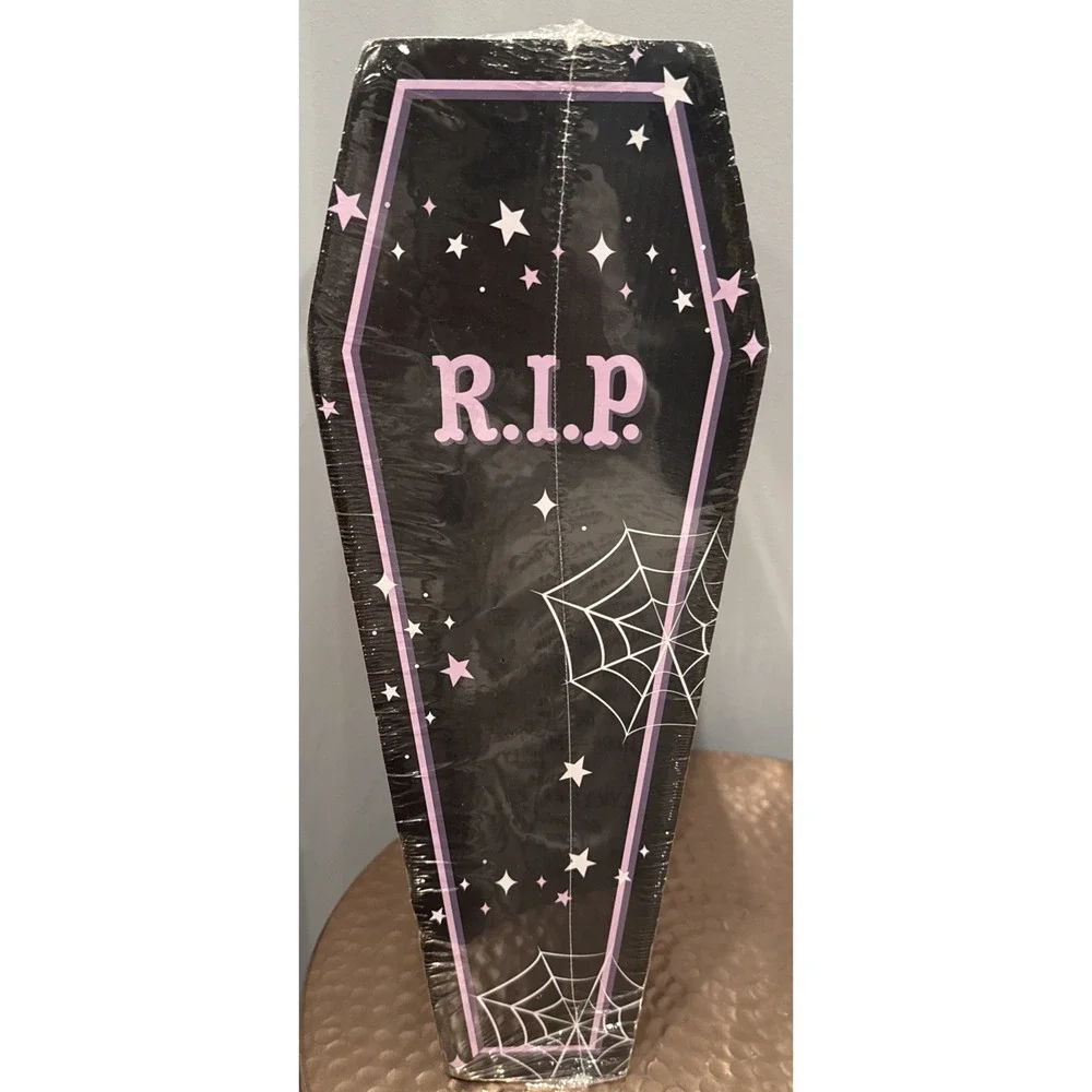 Kitty City Cat Scratcher Haunted Halloween RIP Coffin Casket Ball Track Catnip